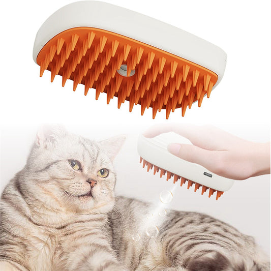 Rechargeable 3 in 1 Steam Brush For Pet Grooming and shedding Control with Deep Cleaning